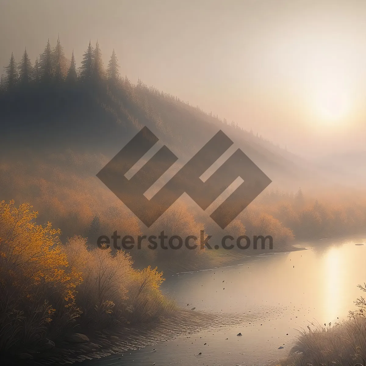 Picture of Majestic Evening Sky over Serene Forest