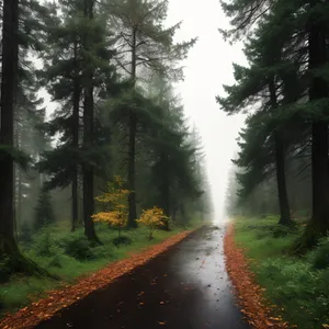 Serene Path Amidst Autumn Forest