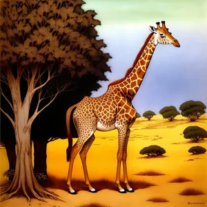 Graceful Giant in the Wild: Majestic Giraffe Roaming Free