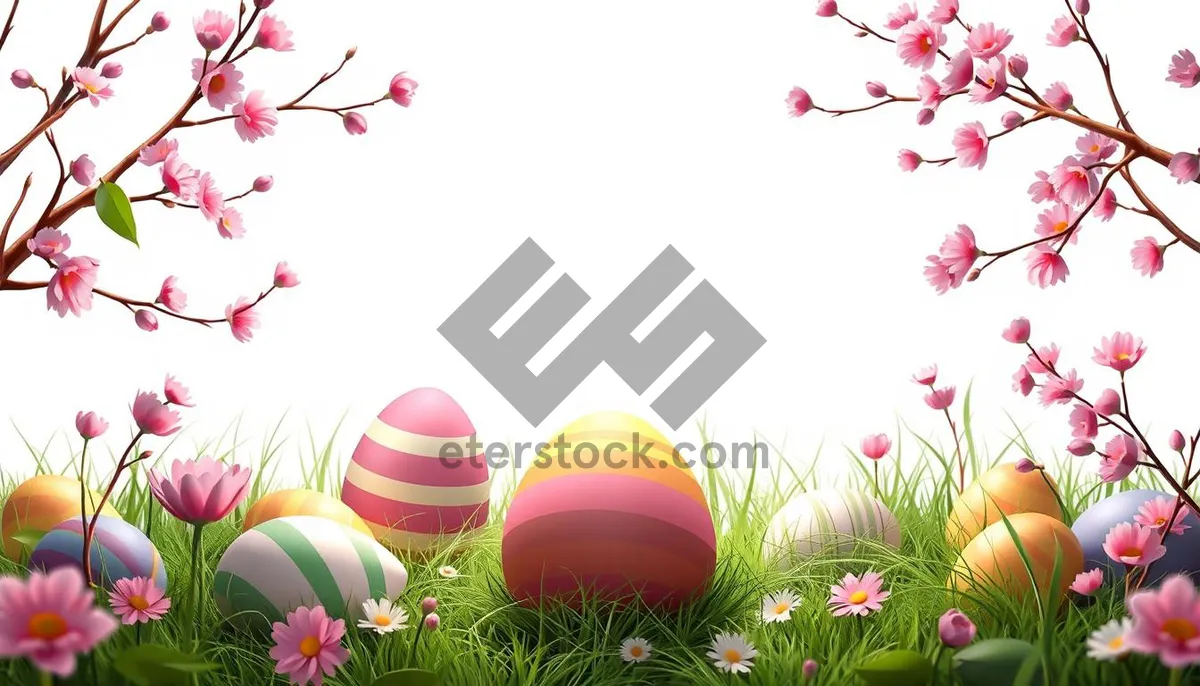 Picture of Easter Egg Design with Pink Flowers and Bangle