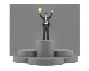 3D render of a business sorcerer character.