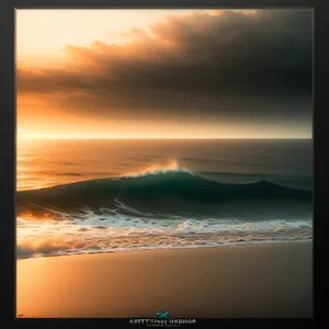 Golden Horizon over Ocean's Serene Beach