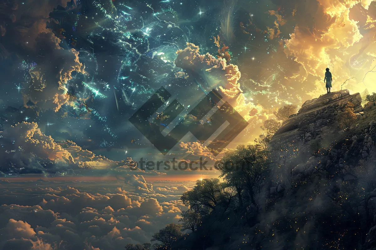 Picture of Fantasy Celestial Dream: Bright Starry Night Sky Wallpaper