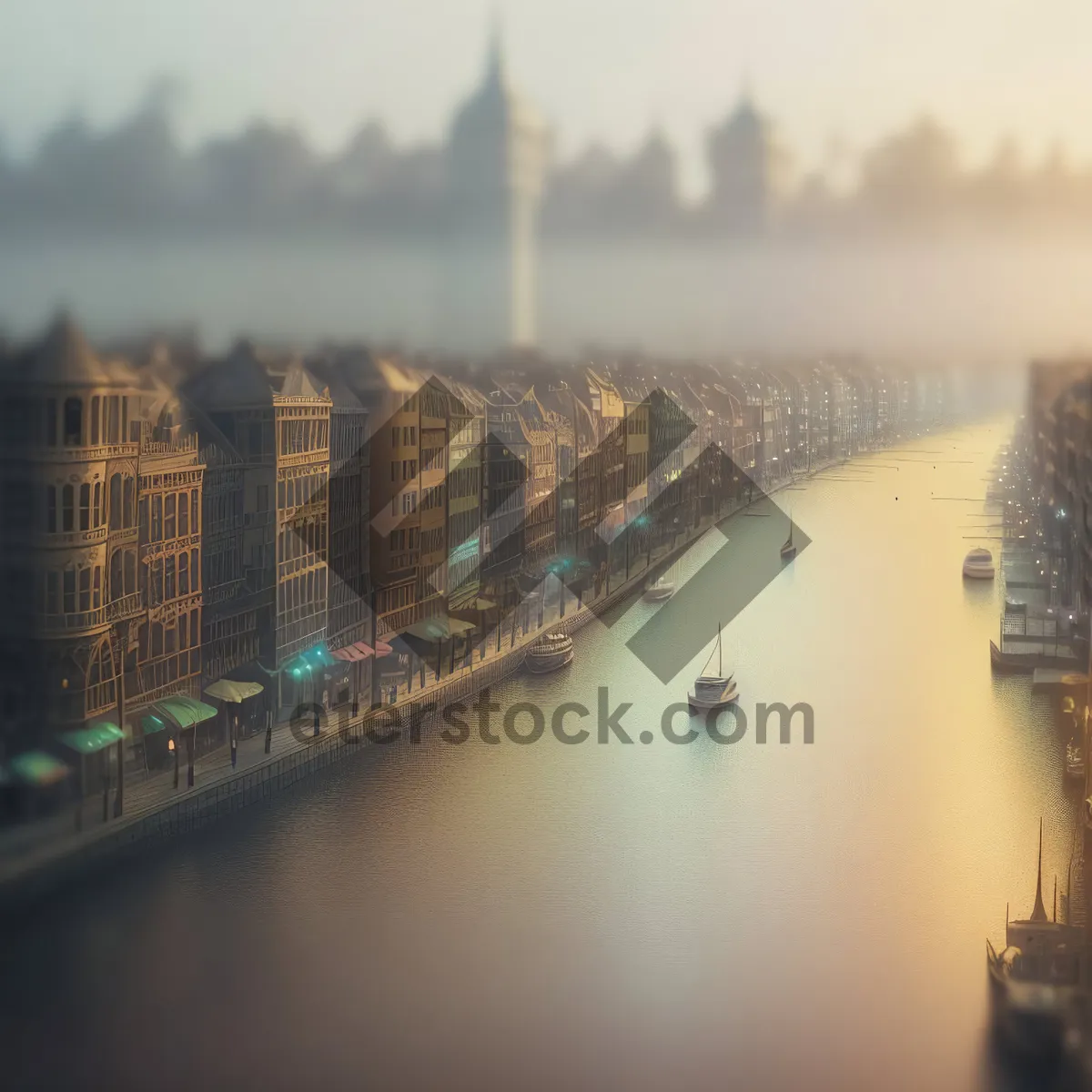 Picture of Nighttime Cityscape with Skyline and Skyscrapers