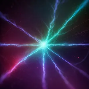 Futuristic Laser Light Fractal Explosion: Vibrant 3D Graphic Design