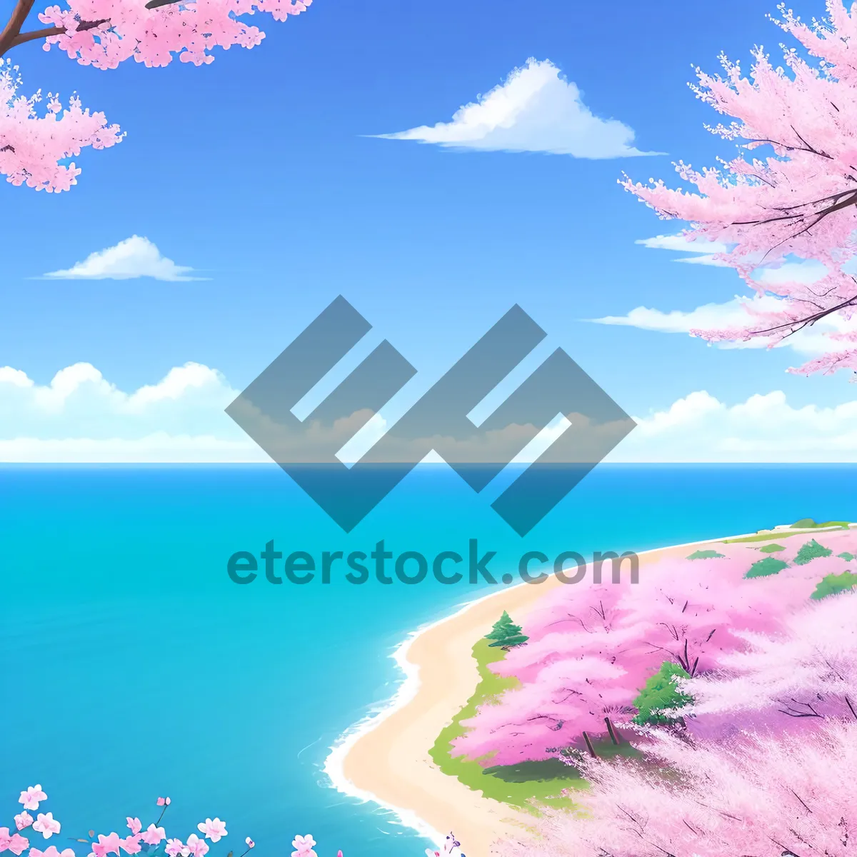 Picture of Pastel Winter Wonderland: Artistic Pink Patterned Graphic