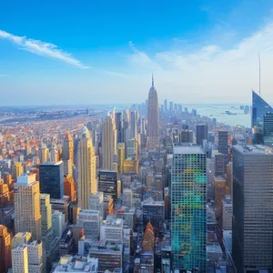 Modern Skyline: Evening View of Financial District