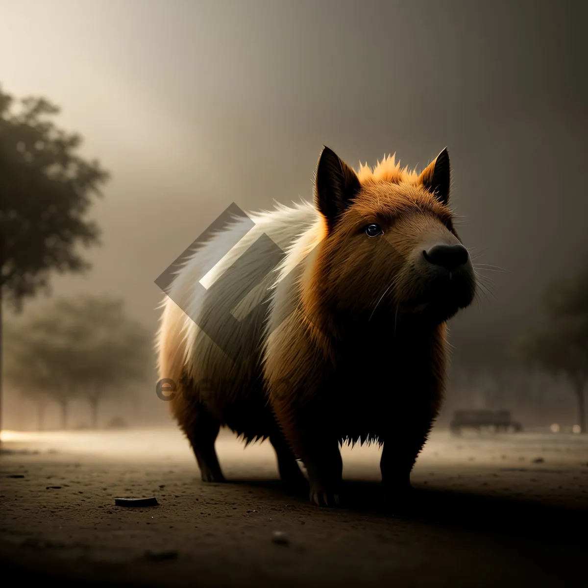 Picture of Adorable Wild Boar Terrier: A Cute Domestic Mammal