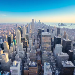 Metropolitan Skyline at Sunset: Business District's Modern Tower