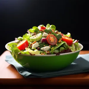 Fresh Vegetarian Salad with Cheese and Veggies
