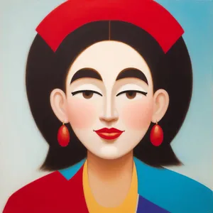 Attractive adult lady with elegant makeup and hairstyle
