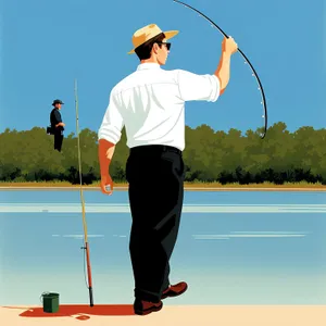 Male Golfer Swinging Iron on Golf Course