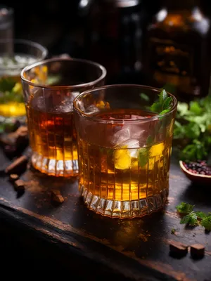 Refreshing Honey Tea in Yellow Glass Cup