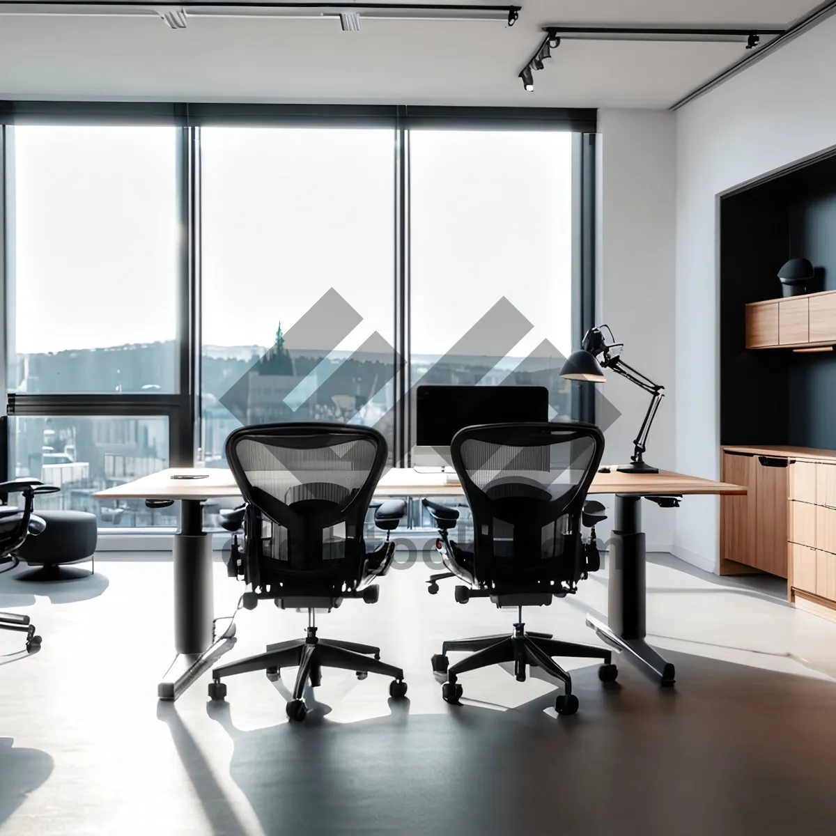 Picture of Modern Luxury Office Interior Design with Wooden Furniture