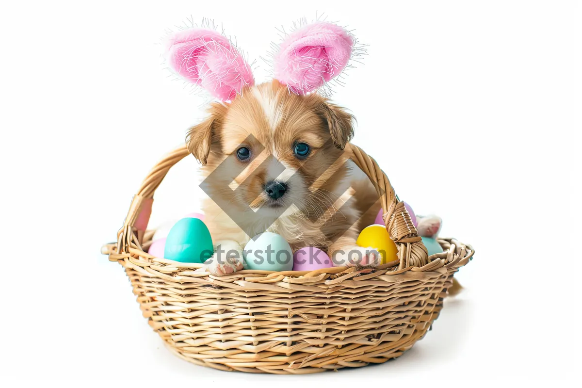 Picture of Healthy Easter Egg in Cute Wicker Basket