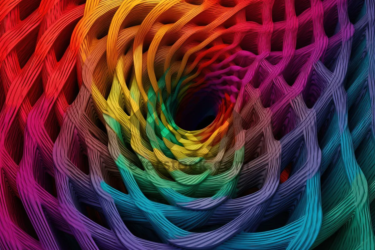 Picture of Futuristic geometric design with swirling lines