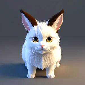 Furry Feline Cutie Sitting with Whiskers