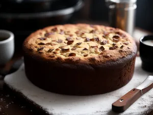 Delicious chocolate cappuccino cake with cream swirls