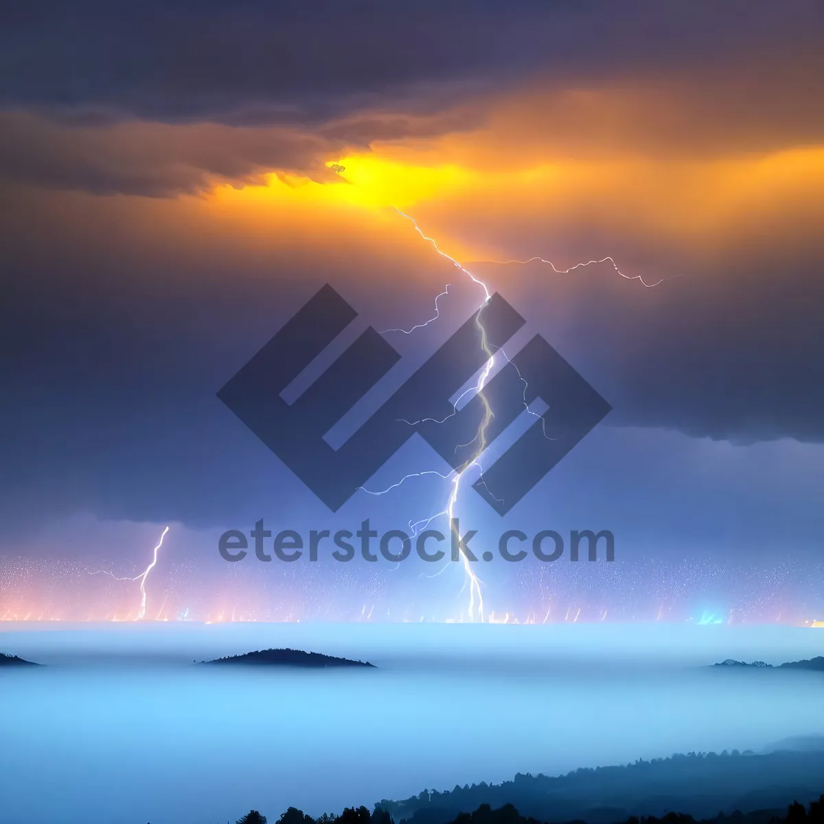 Picture of Radiant Skyline: Captivating Sunset Over Dramatic Cloudscape