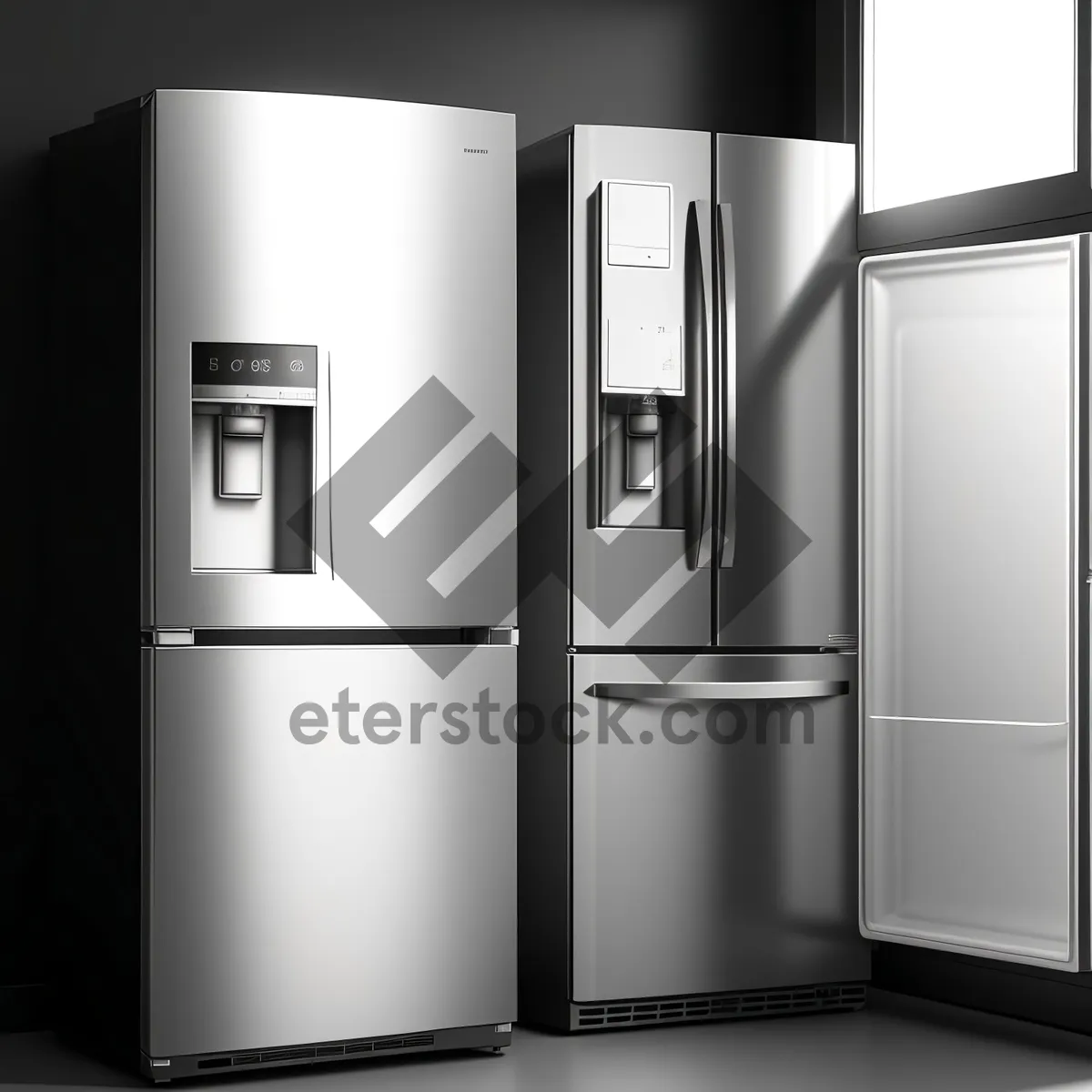 Picture of Modern Refrigerator with Sleek Design and Cooling System