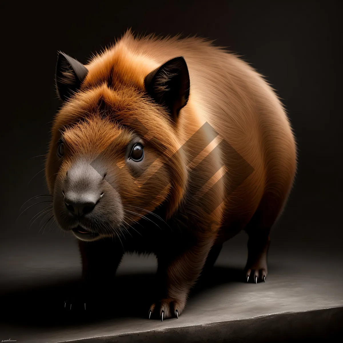 Picture of Adorable Brown Guinea Pig with Funny Whiskers