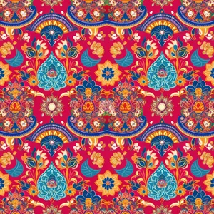 Vintage Arabesque Floral Wallpaper Design