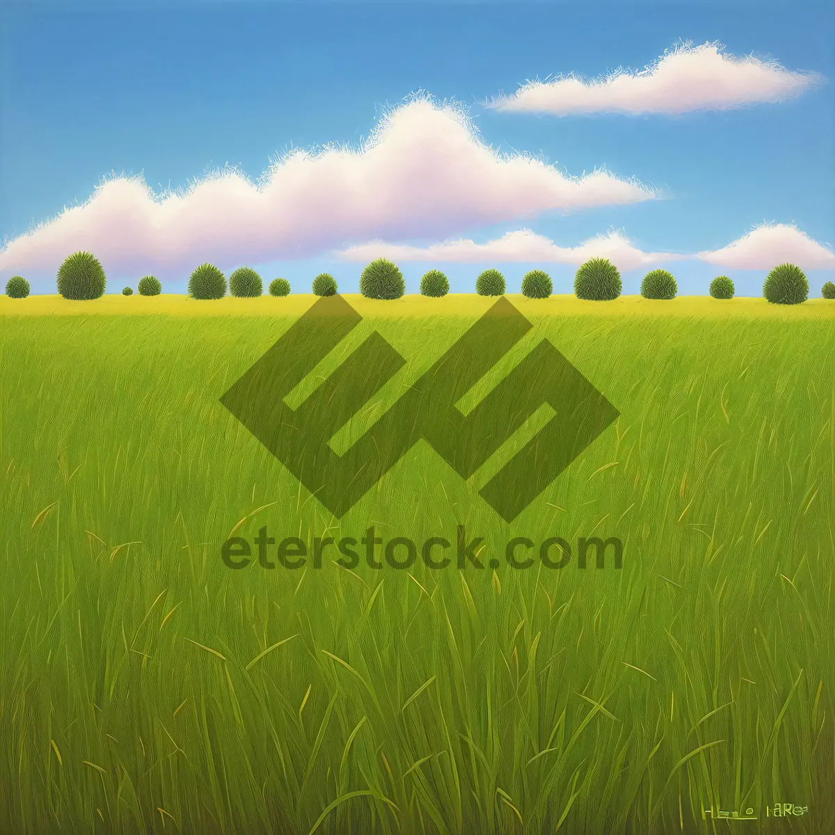 Picture of Vibrant summer meadow beneath a clear blue sky