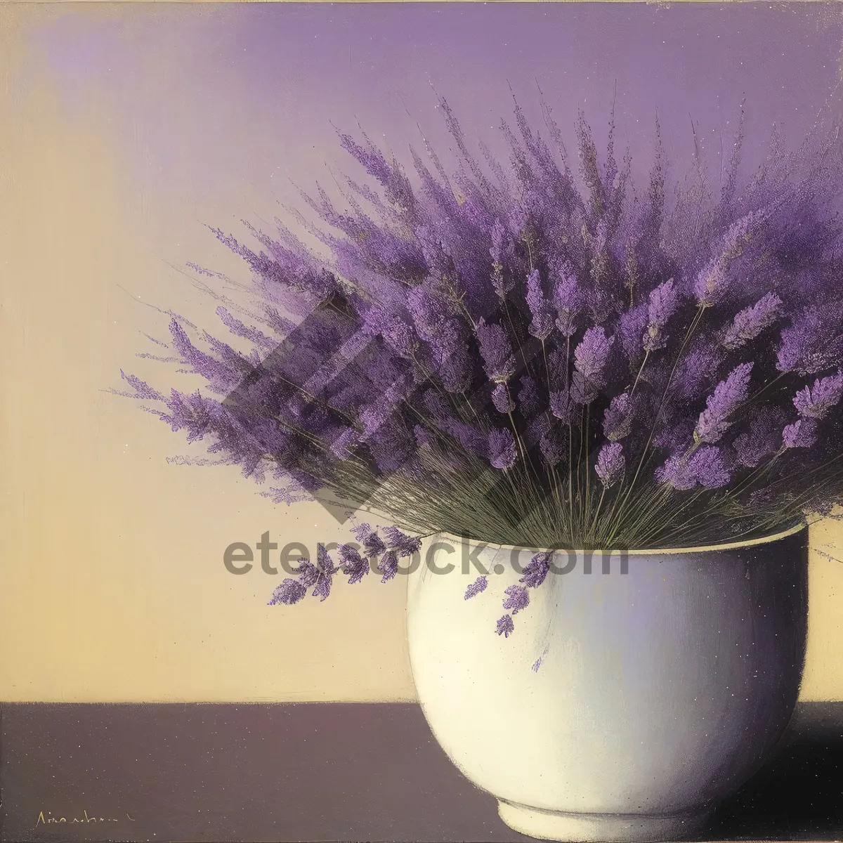 Picture of Colorful Flower Vase with Shaving Brush and Jar