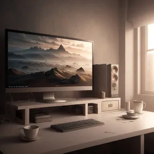 Modern Flat Screen Monitor on Office Desk