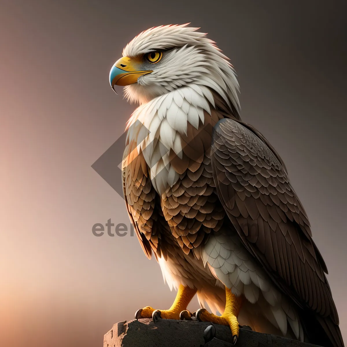 Picture of Vibrant Predator in Flight - Majestic Hawk