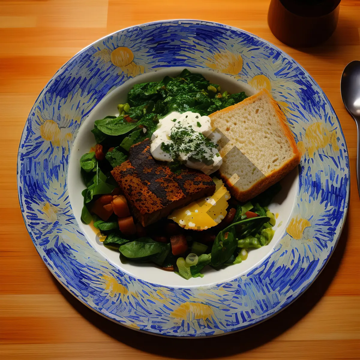 Picture of Delicious Gourmet Meat and Vegetable Salad Plate