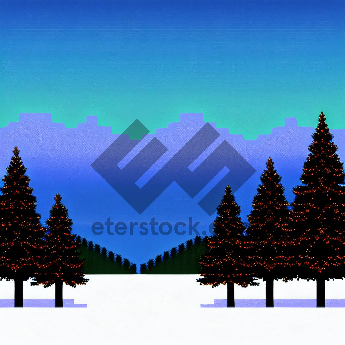 Picture of Winter Wonderland Tree in Mountain Forest