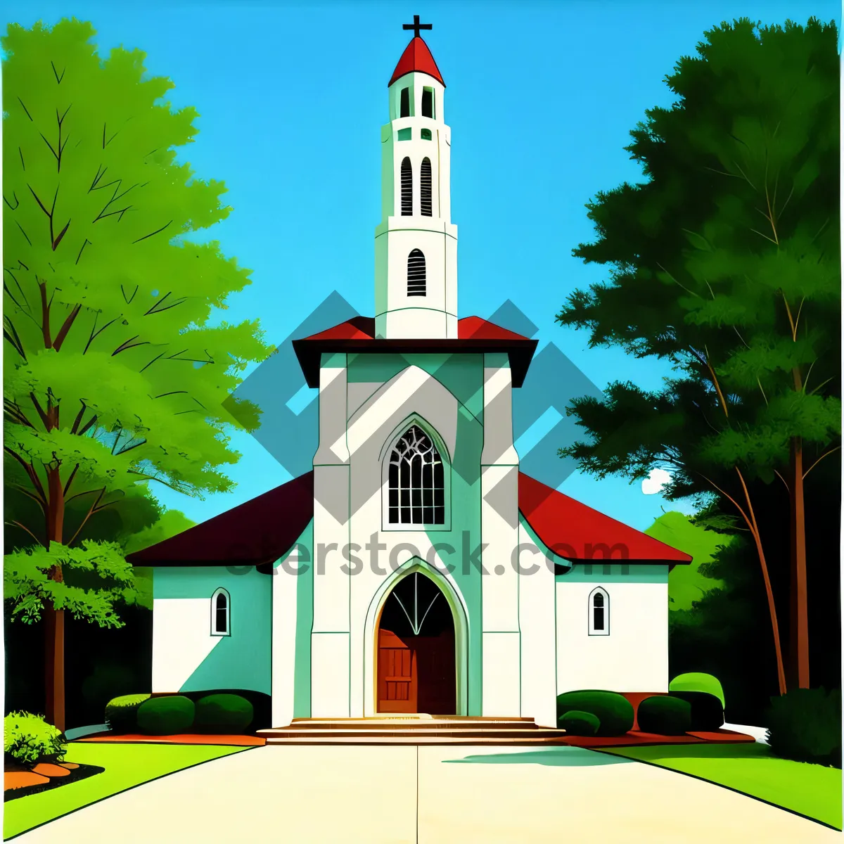 Picture of Old Cathedral and Bell Tower amidst Historic Cityscape