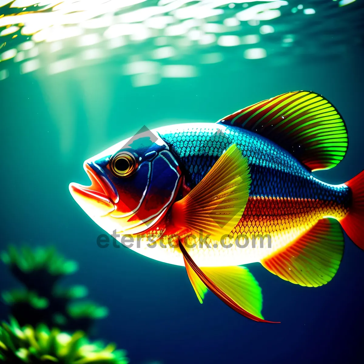 Picture of Colorful Underwater World with Vibrant Fish