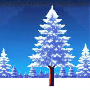 Winter Wonderland: Festive Fir Tree with Snowflakes