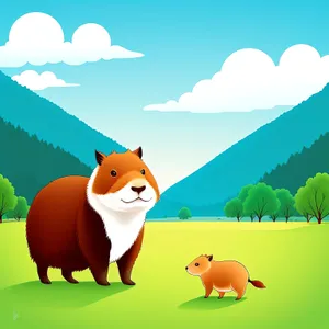 Whimsical animal cartoon drawing for kids