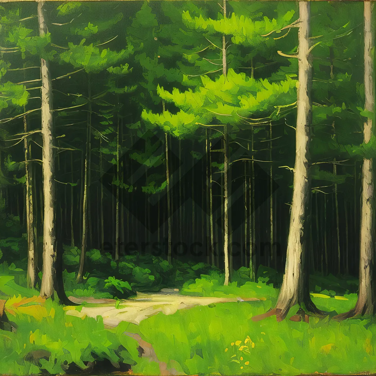 Picture of Sunlit Forest Serenity