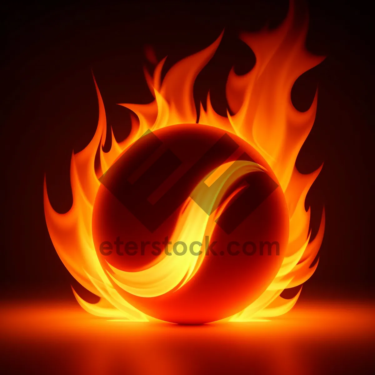 Picture of Blazing Art: Fiery Icon of Heat and Design