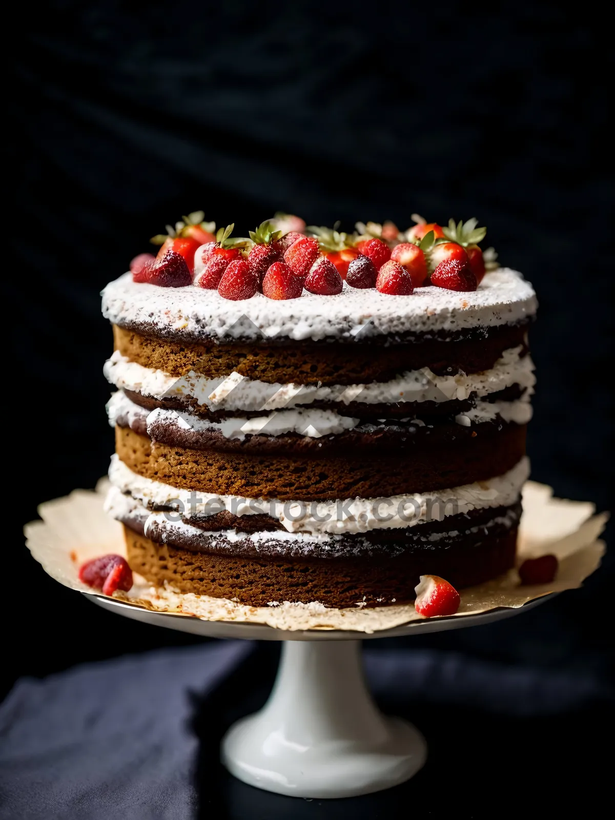 Picture of Delicious Raspberry Cake with Fresh Berries