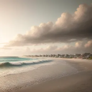 Tranquil Beachscape: Sun, Sand, and Serenity