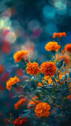 Vibrant orange tulip blossoms in sunny meadow