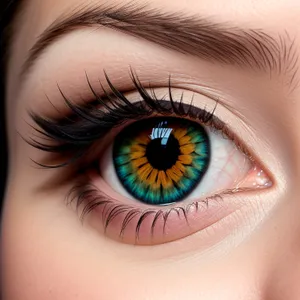 Close-up of Vibrant Eye Makeup for Fashionable Look