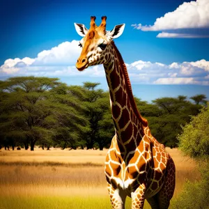 Majestic Giraffe in South African Savanna
