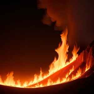 Fiery Warmth: A Blaze of Burning Orange in a Bright Bonfire
