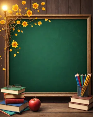 Vintage blackboard in retro television frame decoration.