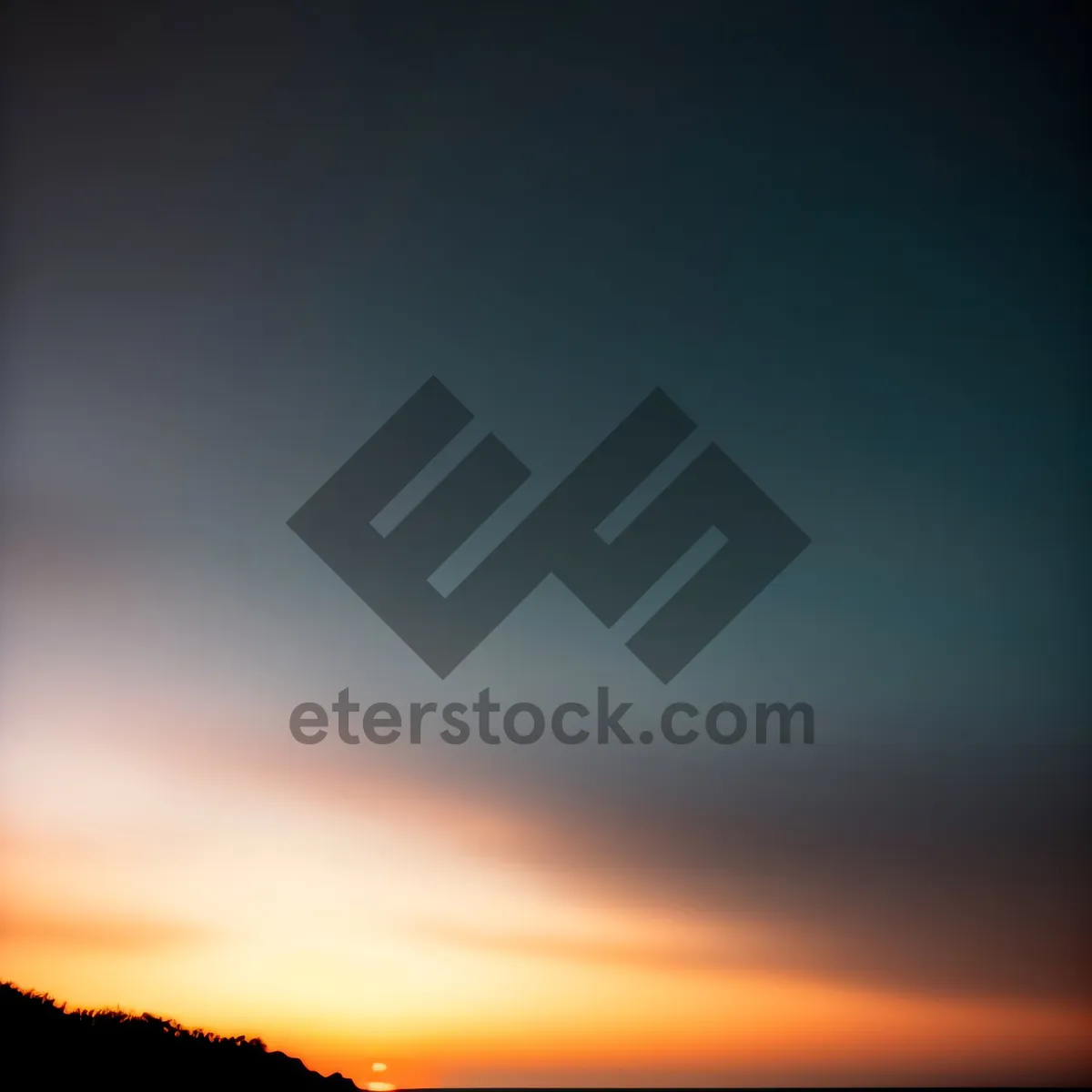 Picture of Vibrant Summer Sunset Over a Clear Horizon