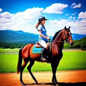 Professional Equestrian Riding a Thoroughbred Stallion