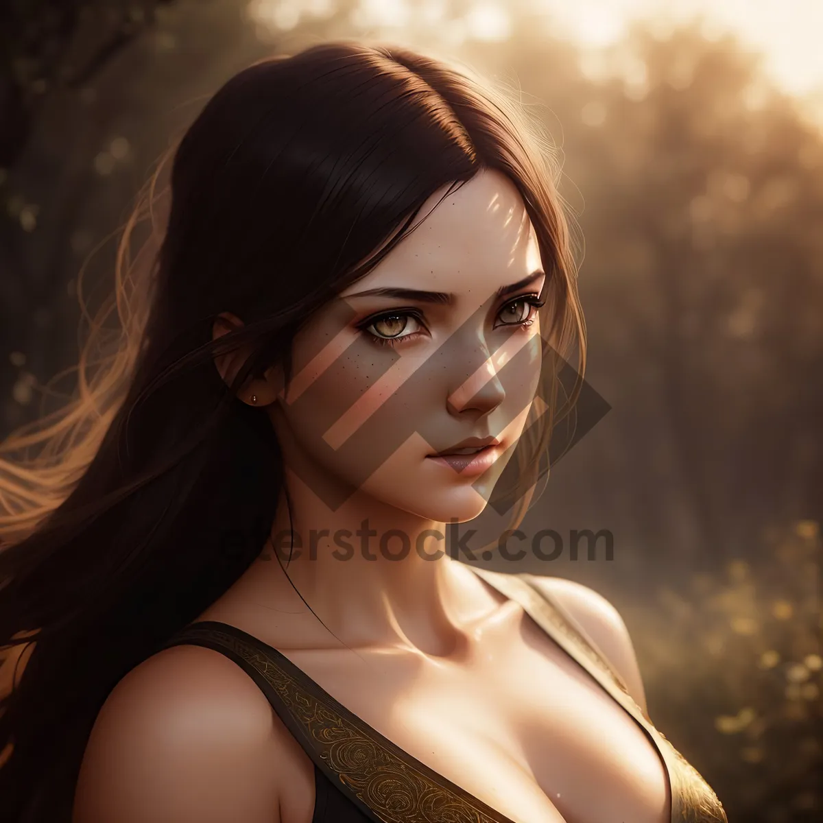 Picture of Sultry Beauty: Captivating Eyes and Luscious Lips