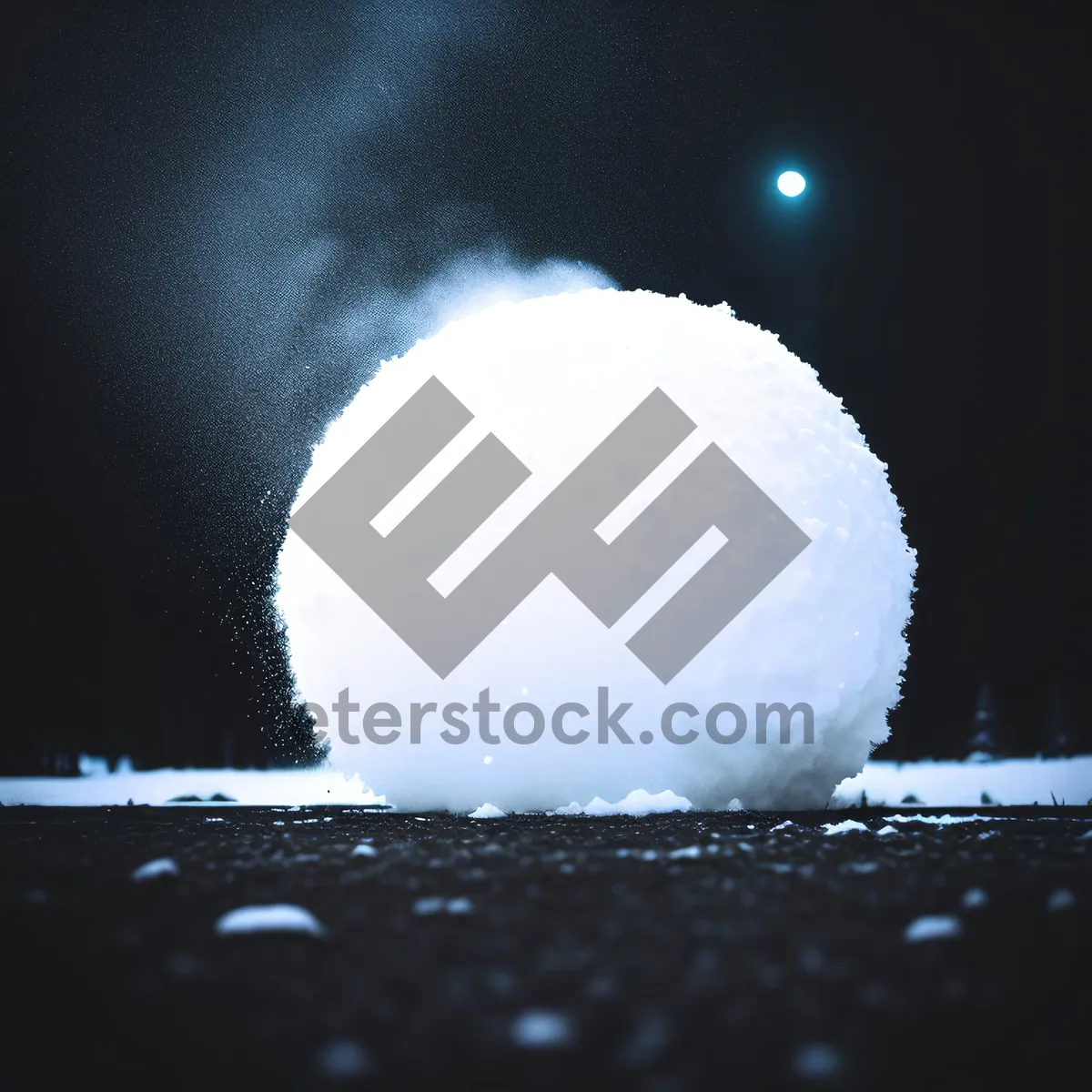 Picture of Golf Ball Orbiting Moon in Starry Sky