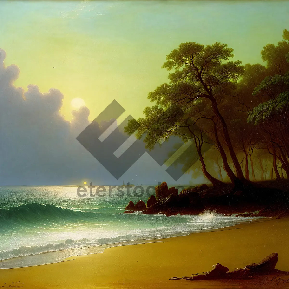 Picture of Serene Sunset over Tropical Beach